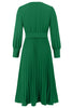 Load image into Gallery viewer, Green A Line V-Neck Long Cocktail Dress with Long Sleeves