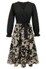 Load image into Gallery viewer, Apricot Flower A Line Ruched Cocktail Dress with Long Sleeves