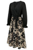 Load image into Gallery viewer, Apricot Flower A Line Ruched Cocktail Dress with Long Sleeves