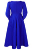 Load image into Gallery viewer, Fashion Elegant Royal Blue A Line Solid Swing Party Dress with Half Sleeves