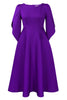 Load image into Gallery viewer, Fashion Elegant Royal Blue A Line Solid Swing Party Dress with Half Sleeves