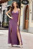 Load image into Gallery viewer, Purple Bodycon Spaghetti Straps Long Prom Dress with Split