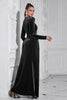 Load image into Gallery viewer, Sparkly A Line Velvet Long Prom Dress with Long Sleeves