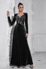 Load image into Gallery viewer, Sparkly A Line Velvet Long Prom Dress with Long Sleeves