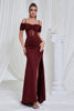 Load image into Gallery viewer, Red Mermaid Spaghetti Straps Corset Long Prom Dress with Slit