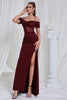 Load image into Gallery viewer, Red Mermaid Spaghetti Straps Corset Long Prom Dress with Slit