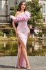 Load image into Gallery viewer, Light Pink Mermaid Ruffles Long Prom Dress with Slit