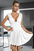 Load image into Gallery viewer, A Line White V-Neck Short Cocktail Dress