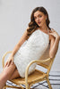 Load image into Gallery viewer, White Halter Bodycon Short Graduation Dress with Lace