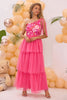 Load image into Gallery viewer, Fuchsia One Shoulder A Line Tiered Tulle Long Prom Dress