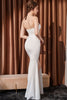 Load image into Gallery viewer, Mermaid White Strapless Long Prom Dress with slit