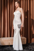 Load image into Gallery viewer, Mermaid White Strapless Long Prom Dress with slit