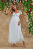 Load image into Gallery viewer, A Line White Long Maternity Bridesmaid Dress With Short Sleeves