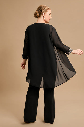 Black Round Neck Mother of the Bride Sets