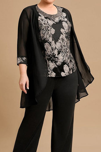 Black Round Neck Mother of the Bride Sets