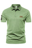 Load image into Gallery viewer, Green Short Sleeves Solid Stretch Cotton Men&#39;s Polo Shirt