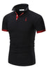 Load image into Gallery viewer, Black Men&#39;s Slim Fit Cotton Polo Shirt