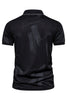 Load image into Gallery viewer, Black Men&#39;s Slim Fit Short Sleeves Cotton Polo Shirt