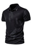 Load image into Gallery viewer, Black Men&#39;s Slim Fit Short Sleeves Cotton Polo Shirt