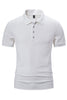 Load image into Gallery viewer, White Knit Cotton Short Sleeves Slim Fit Men&#39;s Polo Shirt