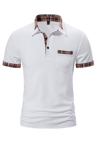 White Cotton Short Sleeves Casual Men's Polo Shirt