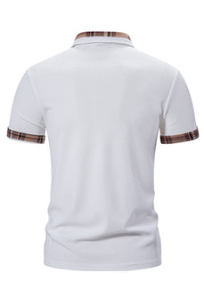 White Cotton Short Sleeves Casual Men's Polo Shirt