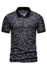 Load image into Gallery viewer, White Pattern Print Short Sleeves Men&#39;s Polo Shirt