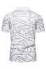 Load image into Gallery viewer, White Pattern Print Short Sleeves Men&#39;s Polo Shirt