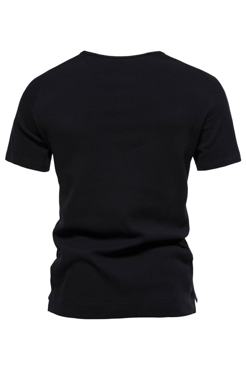 Load image into Gallery viewer, Black Cotton Crewneck Short Sleeves Men&#39;s Polo Short