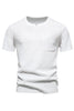 Load image into Gallery viewer, White Knit Cotton Crewneck Short Sleeves Men&#39;s Shirt