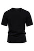 Load image into Gallery viewer, Black Cotton Short Sleeves Crewneck Men&#39;s Shirt