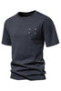 Load image into Gallery viewer, Black Cotton Short Sleeves Crewneck Men&#39;s Shirt