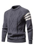 Load image into Gallery viewer, Grey Men&#39;s Round Neck Slim Fit Pullover Sweater