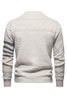 Load image into Gallery viewer, White Men&#39;s Round Neck Cable Pullover Sweater