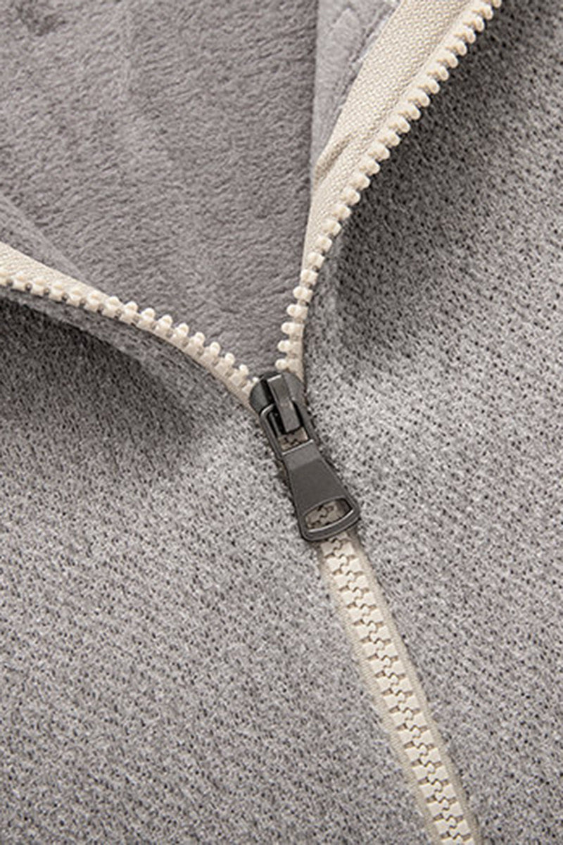 Load image into Gallery viewer, Grey Men&#39;s Hooded Cardigan Jacket