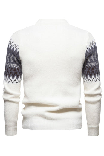 Black Round Neck Slim Fit Men's Sweater Top