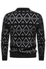 Load image into Gallery viewer, White Men&#39;s Round Neck Striped Print Pullover Sweater