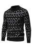 Load image into Gallery viewer, White Men&#39;s Round Neck Striped Print Pullover Sweater