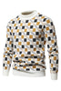 Load image into Gallery viewer, Round Neck Men&#39;s White Printed Knit Sweater