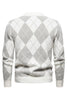 Load image into Gallery viewer, Light Khaki Men&#39;s Round Neck Knit Printed Sweater