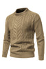 Load image into Gallery viewer, White Jacquard Round Neck Men&#39;s Knit Sweater