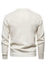 Load image into Gallery viewer, White Jacquard Round Neck Men&#39;s Knit Sweater