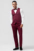 Load image into Gallery viewer, One Button Peak Lapel Burgundy 3 Pieces Men&#39;s Suits