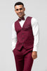 Load image into Gallery viewer, One Button Peak Lapel Burgundy 3 Pieces Men&#39;s Suits