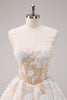 Load image into Gallery viewer, Sparkly White A-Line Floral Corset Short Graduation Dress