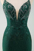 Load image into Gallery viewer, Dark Green Bodycon Spaghetti Straps Short Graduation Dress with Beading