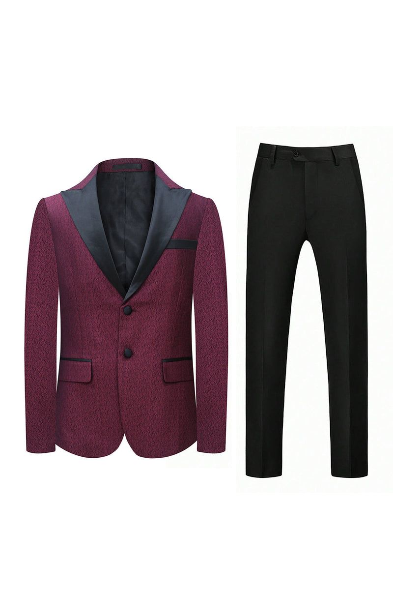 Load image into Gallery viewer, Burgundy Peak Lapel 2 Pieces Men Suits for Prom