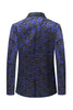 Load image into Gallery viewer, Dark Blue Floral Printed Shawl Lapel 2 Pieces Men Suits