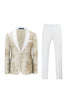 Load image into Gallery viewer, Champagne Floral Printed Shawl Lapel One Button 2 Pieces Men Suits