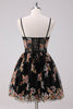 Load image into Gallery viewer, Sparkly Black A-Line Floral Short Graduation Dress